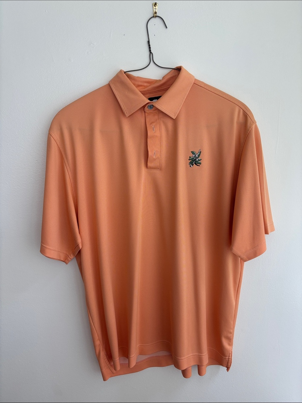 Men's FootJoy Polo Shirt - Peach Orange with Embroidered Logo